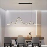 Modavize Ritim Modern Tasarım Yatak Odası - Salon - Mutfak Yemek Masası Renk Beyaz LED Avize (110 Cm) - Siyah