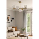 Modavize Roma Modern Tasarım Salon Yemek Odası Mutfak Eskitme Renk Beyaz Camlı Sıralı 5 Li Avize
