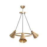 Modavize Rüzgar 3 lü Salon - Mutfak - Cafe retro rustik mafsallı gold metal avize gold 55 x 48