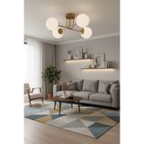 Modavize Safir Modern Tasarım Salon Yatak Odası Mutfak Eskitme Renk Beyaz Camlı 4 lü Avize