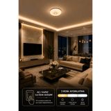 Modavize Serenat LED Krom AKRİLİK Avize Modern Tasarımlı 3 Renk Dimmer Özellikli Plafonyer - 26cm