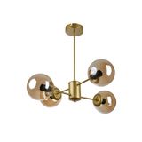 Modavize Seul Modern Tasarım Salon Yemek Odası Mutfak Eskitme Renk Bal Camlı sarkıt 4 lü Avize Eskitme Bal 50 x 53