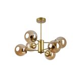 Modavize Seul Modern Tasarım Salon Yemek Odası Mutfak Eskitme Renk BalCamlı Sarkıt 6 lı Avize Eskitme Bal 50 x 53