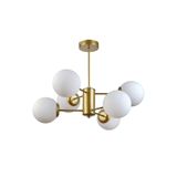 Modavize Seul Modern Tasarım Salon Yemek Odası Mutfak Eskitme Renk Beyaz Camlı Sıralı 6 lı Avize Eskitme Beyaz 50 x 53
