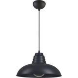 Modavize Sıdney Büyük (32 cm Çap) Retro Rustik Model Modern Metal Tekli Sarkıt Avize Cafe(1 adet ) - Siyah