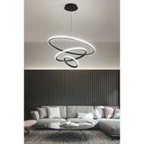 Modavize Sonya Modern Tasarım Yatak Odası - Salon - Mutfak Siyah Renk Beyaz LED 3 Lü Avize