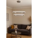 Modavize Stil Modern Tasarım Yatak Odası - Salon - Mutfak Gri Renk Beyaz Ledli 2 Li Led Avize