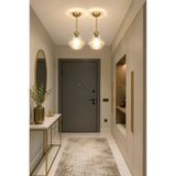 Modavize Suna Modern Salon - Mutfak - Hol - Antre Eskitme Renk Bal Camlı Tekli Tavan Avize (2 ADET)