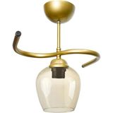 Modavize Tekli Avize Gold Renk Camlı Modern Tasarım 30 cm Yükseklik 34 cm Genişlik - 1
