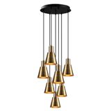 Modavize Trend özel tasarım Salon - Mutfak - Cafe modern retro 7 li eskitme sarkıt avize eskitme 49 x 66