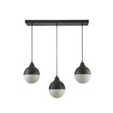 Modavize Vera modern Salon - Mutfak - Yatak Odası glop camlı siralı 3 lü siyah avize siyah 59 x 30