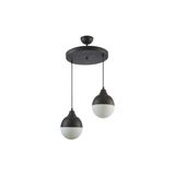 Modavize Vera Spor Modern Globe Camlı Siyah Sarkıt 2 Li Avize