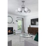 Modavize Vien Modern Tasarım Salon Yemek Odası Mutfak Gri Renk Beyaz Camlı Sarkıt 6 Lı Avize