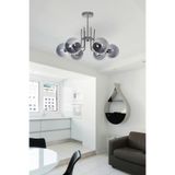Modavize Vien Modern Tasarım Salon Yemek Odası Mutfak Gri Renk Füme Camlı Sarkıt 6 Lı Avize