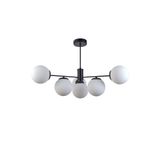 Modavize Violet Modern Tasarım Salon Mutfak Yatak Odası Siyah Renk Beyaz Camlı 6 lı Avize Siyah Beyaz 60 x 58