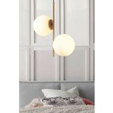 Modavize Vitaly 2 li modern Salon - Mutfak - Yatak Odası beyaz glop camlı gold eskitme avize eskitme 35 x 50