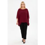 modayız Büyük Beden Bordo Şifon Bluz 29E-2400