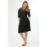 modayız Elegance Floklu Büyük Beden Elbise 13e-1938