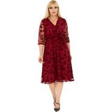 Modayız Kruvaze Yaka Büyük Beden Bordo Abiye Elbise 36B-2407 - 48 - 50