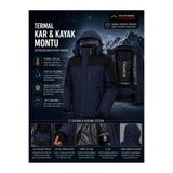 MODAZENGEL Erkek Lacivert Termal Su Geçirmez Kayak Montu