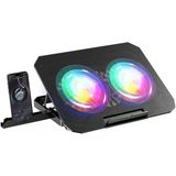 MODDESTORE Rgb Renkli Çift Fanlı 12’ 17’ 2xusb'li Telefon Tutuculu 6 Kademe Yükseklik Ayarlı Macbook Notebook Laptop Standı N33