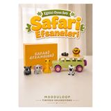 ModduLoop Safari Oyun Seti | Montessori İlhamlı Eğitici Oyuncak Hayvan ve Aksesuarlar, Aslan Zürafa Zebra Fil Gergedan – Safari Efsaneleri