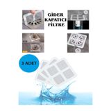 Mode Cool 3'lü Kendinden Yapışkanlı Gider Kapağı Banyo & Mutfak Için Pislik Tutucu – Çelik Bantlı, Çok Amaçlı