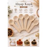 Mode Cool 6’lı Ahşap Mini Baharat Kaşığı Seti 7,5 cm – Doğal Ahşap Baharat Ölçü ve Servis Kaşığı
