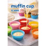 Mode Cool 6’lı Minik Silikon Kek & Tatlı Kalıbı – Çok Amaçlı Mini Cup Seti