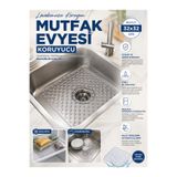 Mode Cool Mutfak Evyesi Koruyucu Mat 32x32 cm | Lavabo Çizilme Önleyici | Buzdolabı & Derin Dondurucu Raf Koruyucu