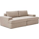 Mode Siesta Pro Kuş Tüyü Kanepe 2 Modül Kahverengi Keten Kumaş Işbir Sünger (Dairenize Teslim)