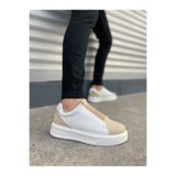 MODE STEP JY007 Alba Bağcıksız Süet Cilt Erkek Günlük Sneaker Ayakkabı SCBT Bej/Beyaz MSTPJY74840964212