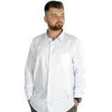 Mode XL 20350 Beyaz Klasik Cepli Likralı Erkek Gömlek