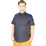 Mode XL 20389 Lacivert Keten Likralı Cepli Erkek Gömlek