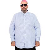 Mode XL 20399 İndigo Saten Çizgili Erkek Gömlek