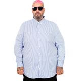 Mode XL 20399 İndigo Saten Çizgili Erkek Gömlek