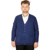 Mode XL 20548 İndigo Vanize Selanik Düğmeli Erkek Hırka