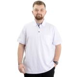 Mode XL 20552 Beyaz Cepli Klasik Pike Polo Yaka Erkek T-shirt