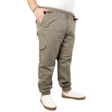 Mode XL 21911 Valencia Bej Keten Kargo Erkek Jogger Pantolon