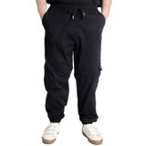 Mode XL 21911 Valencia Siyah Keten Kargo Erkek Jogger Pantolon