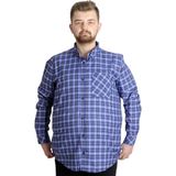 Mode XL 23300 Koyu Saks Ekose Uzun Kollu Erkek Gömlek