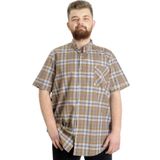 Mode XL 23301 Kahverengi Ekose Kısa Kollu Erkek Gömlek