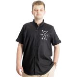 Mode XL 23306 Hustle Siyah Gabardin Erkek Gömlek