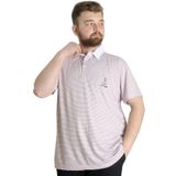 Mode XL 23340 Kaği Bordo Çizgili Erkek Polo T-Shirt