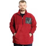 Mode XL 23552 Bordo Yarım Fermuarlı Garnili Polar Erkek Sweatshirt