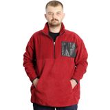 Mode XL 23552 Bordo Yarım Fermuarlı Garnili Polar Erkek Sweatshirt