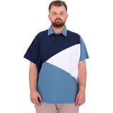 Mode XL 25313 İndigo Polo Yaka Parçalı Erkek T-shirt