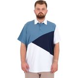 Mode XL 25313 Mavi Polo Yaka Parçalı Erkek T-shirt