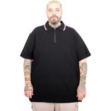 Mode XL 25319 Siyah Fermuarlı Polo Yaka Erkek T-shirt
