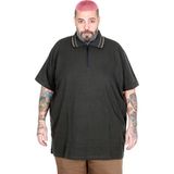 Mode XL 25320 Haki Fermuarlı Polo Yaka Erkek T-shirt